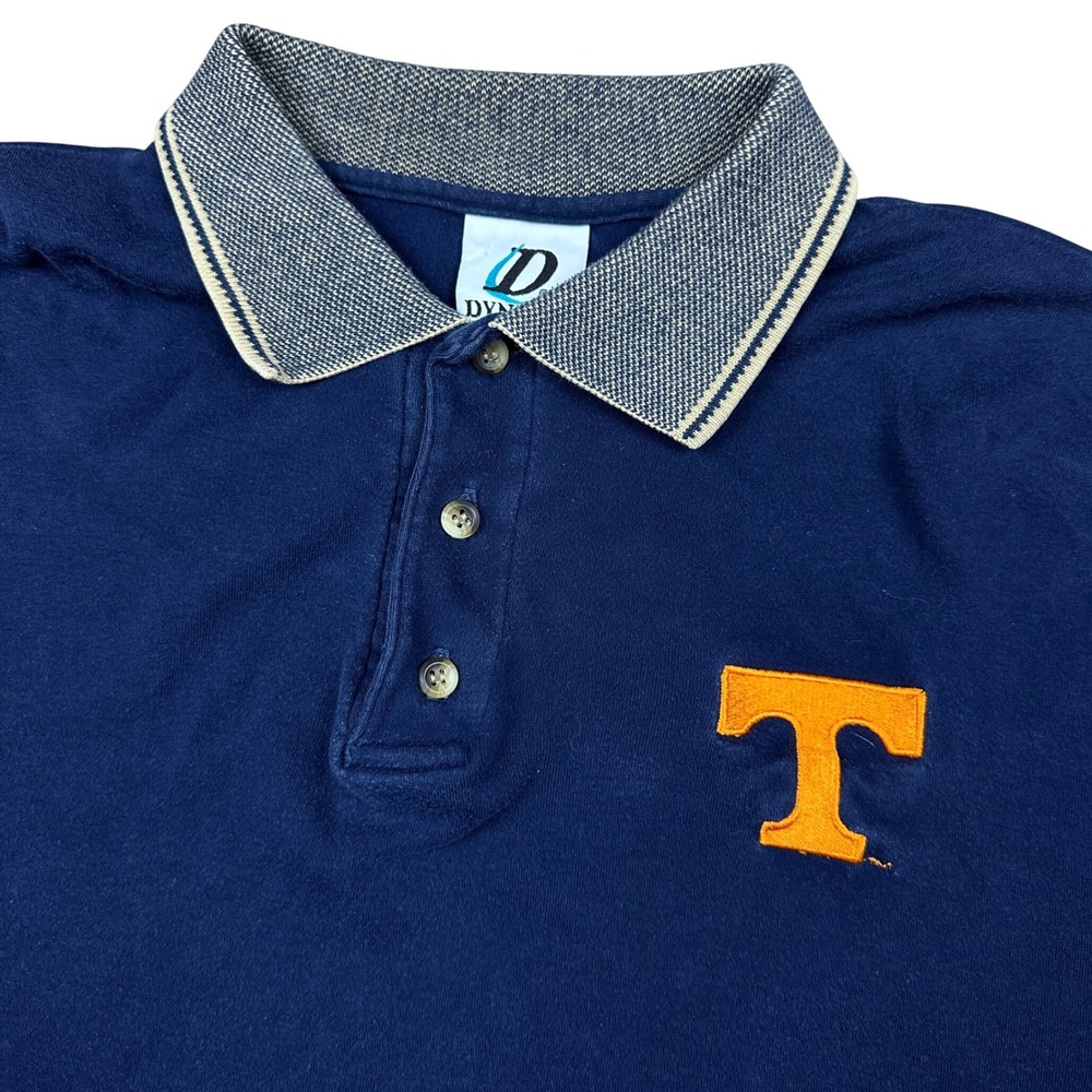 Vintage Tennessee Volunteers Dynasty Polo Shirt XL Blue Orange Embroidered